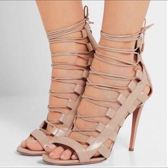 AQUAZZURA FIRENZE 100% Authentic Amazon Nude Heels size 40/9.5 PREOWNED
