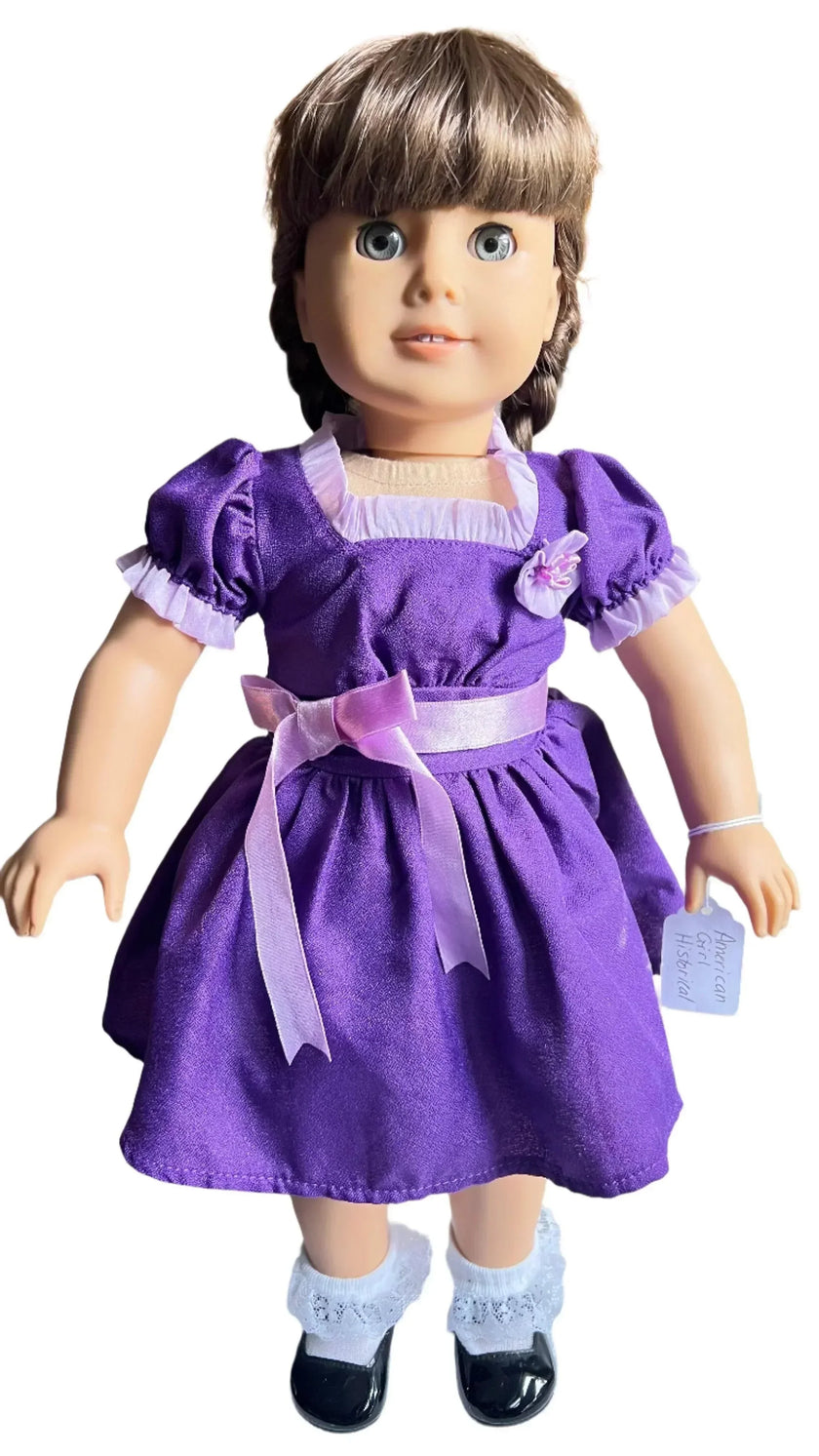 American Girl Emily's Purple HOLIDAY OUTFIT Pleasant company Christmas Dress DOLL  cape cod fashionista