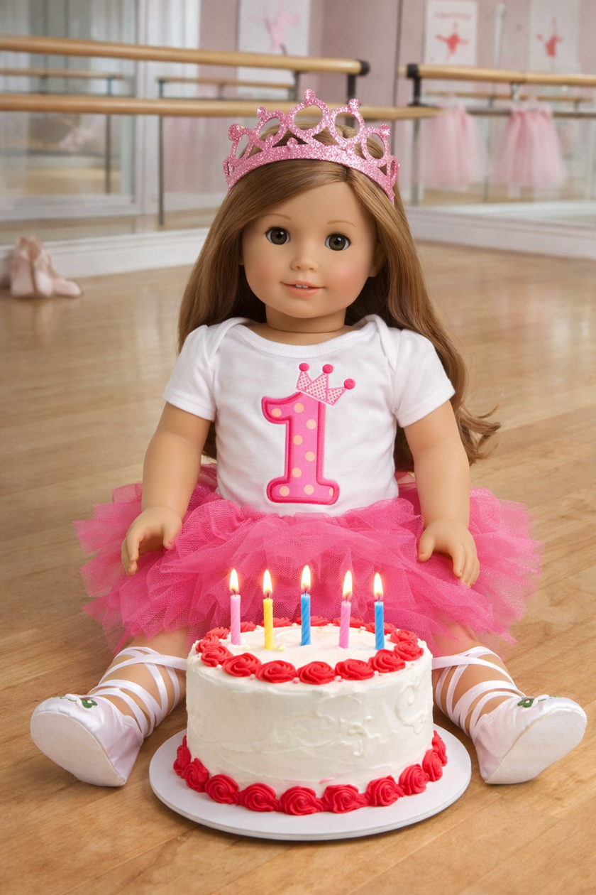Girls Birthday Girl Unicorn Tee & 18” Doll Birthday Outfits – American Girl Compatible