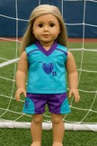 GAME DAY READY – 3 Piece Soccer Uniform (#11) fits American Girl Doll