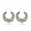 Antique Gold & Silver Ornate Filigree Boho Hoop Earrings | Vintage Statement Drops