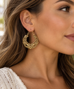 Antique Gold & Silver Ornate Filigree Boho Hoop Earrings | Vintage Statement Drops