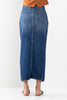 Chic and Comfortable: Woman's Vintage Avery Maxi Skirt with Front Slit in Medium Dark