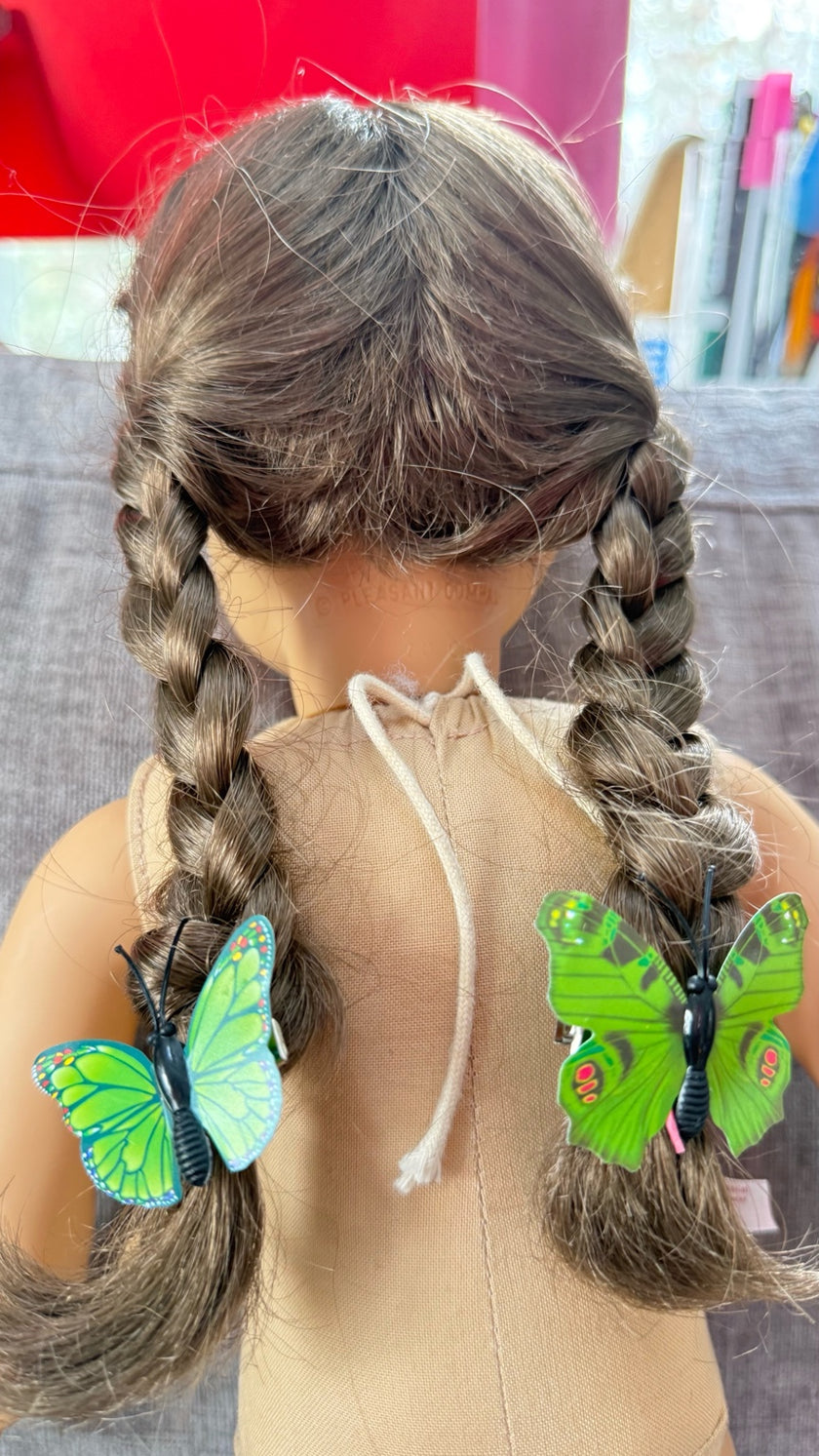 Butterfly Hair Clip for 18” Dolls & Girls – Blue Fairy Wing Style