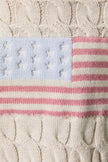 women cream patriotic knit sweater boat neck detail
