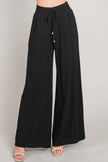 women natural tall friendly linen trousers coastal beach dinner outfit