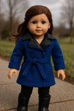 Blue Belted Winter Coat for 18