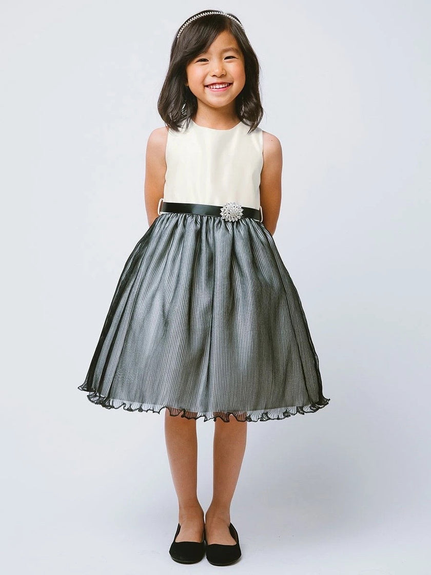 Girls Black Ivory Party Dress Size 7