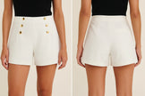 Coastal Charm: High-Waisted Sailor Shorts