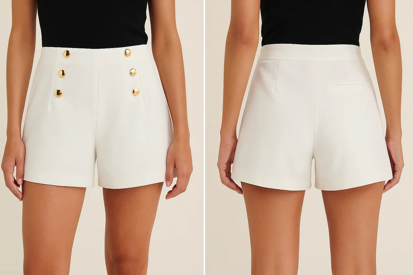 Coastal Charm: High-Waisted Sailor Shorts