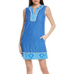 CABANA LIFE Blue Windermere- sleeveless Tunic Mini Dress UPF 50+ Protection