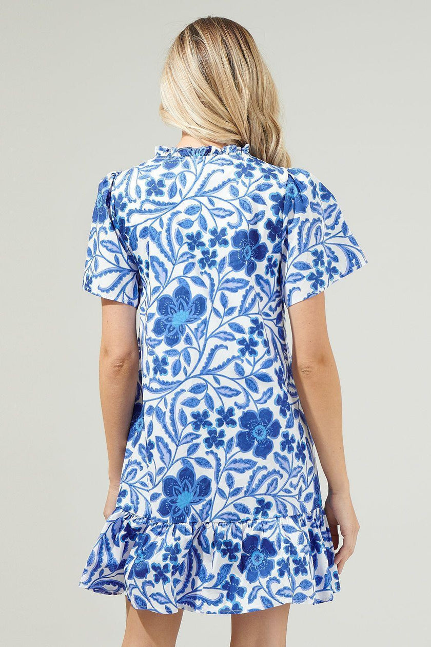 Celeste Cotton Floral Mini Dress