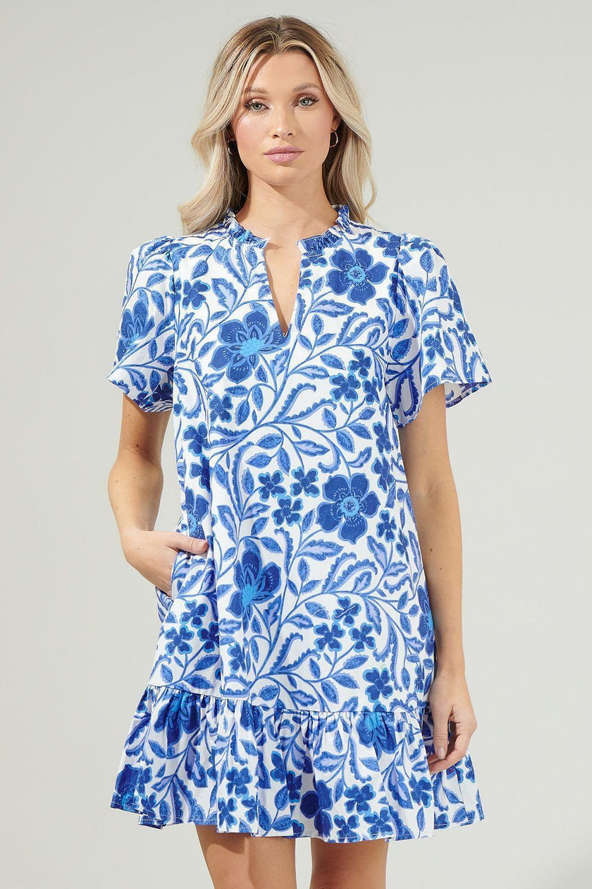 Celeste Cotton Floral Mini Dress