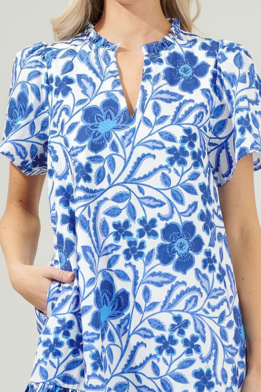 Celeste Cotton Floral Mini Dress - Cape Cod Fashionista