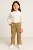 Girls Front Spit Hem Pants with Pockets
