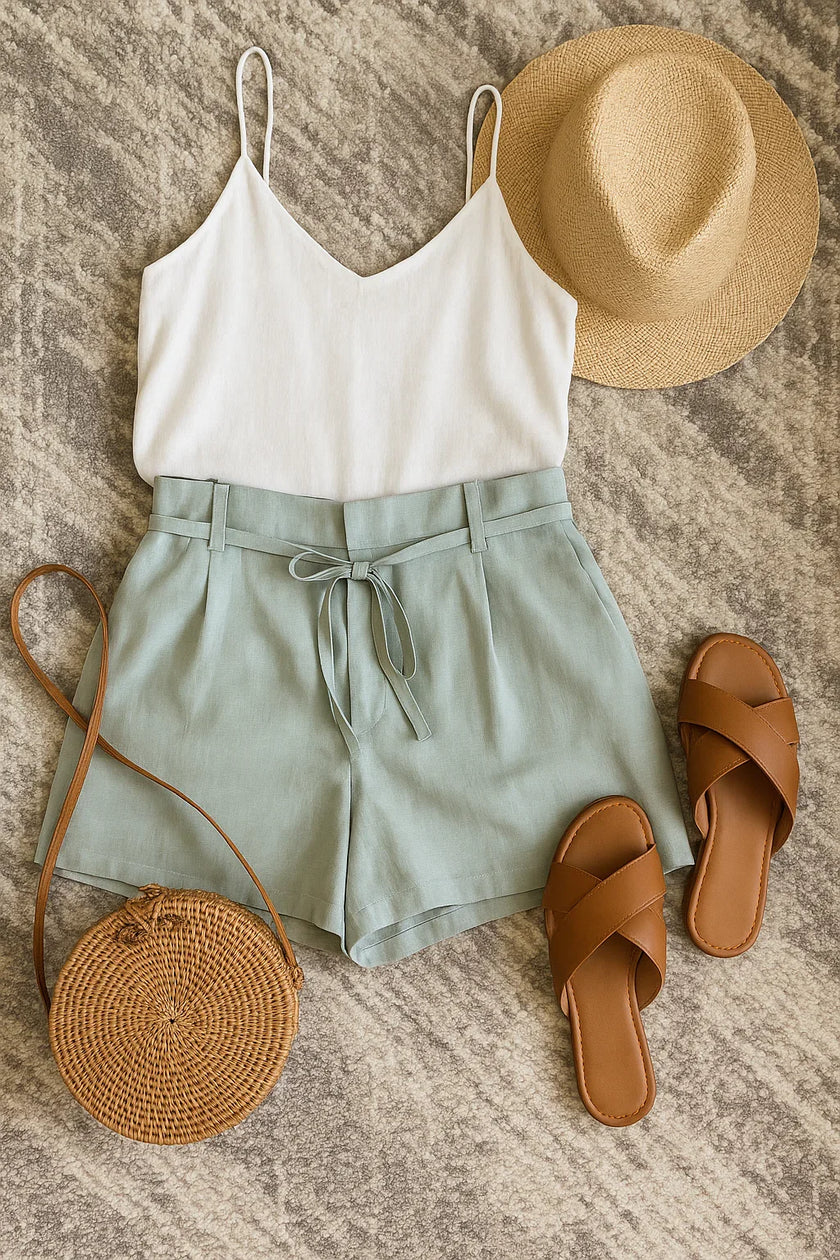 Paperbag Linen Shorts