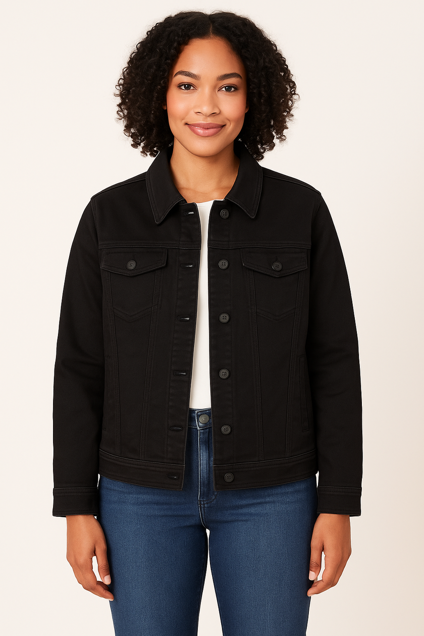 TALBOTS-Women’s Classic Black Denim Jacket 3X NWT