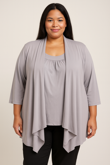 Susan Grave Liquid Cardigan & Tank Set 1X NWOT