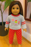 Retired American Girl Doll Merry, Joy, Jolly holiday pajama set