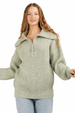 The Janice Wide-Neck Quarter-Zip Sweater