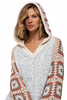 POL Chenille Granny Square Crochet Knit Sweater Beachy Bohemian Hoodie