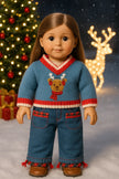 🎄REINDEER HOLIDAY Knit & denim  2-Piece outfit   for American Girl Doll