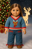 🎄REINDEER HOLIDAY Knit & denim  2-Piece outfit   for American Girl Doll
