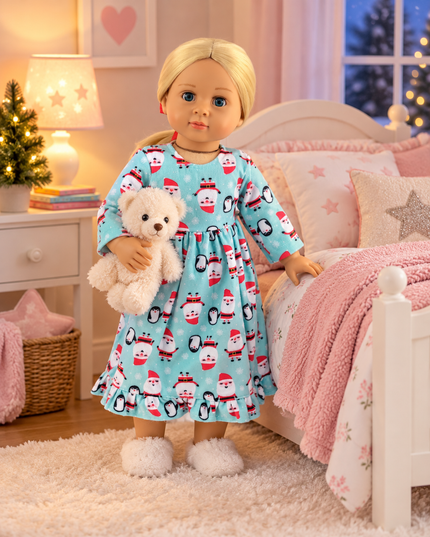 Christmas Nightgown | Santa & Penguin Holiday Pajamas 18