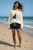 Coastal Sailboat Sweater – Women’s Nautical Knit Pullover