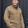 Men’s Fisherman Cable Knit Wool Sweater – Cotton Lined, Handmade in Nepal
