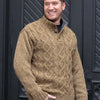 Men’s Fisherman Cable Knit Wool Sweater – Cotton Lined, Handmade in Nepal