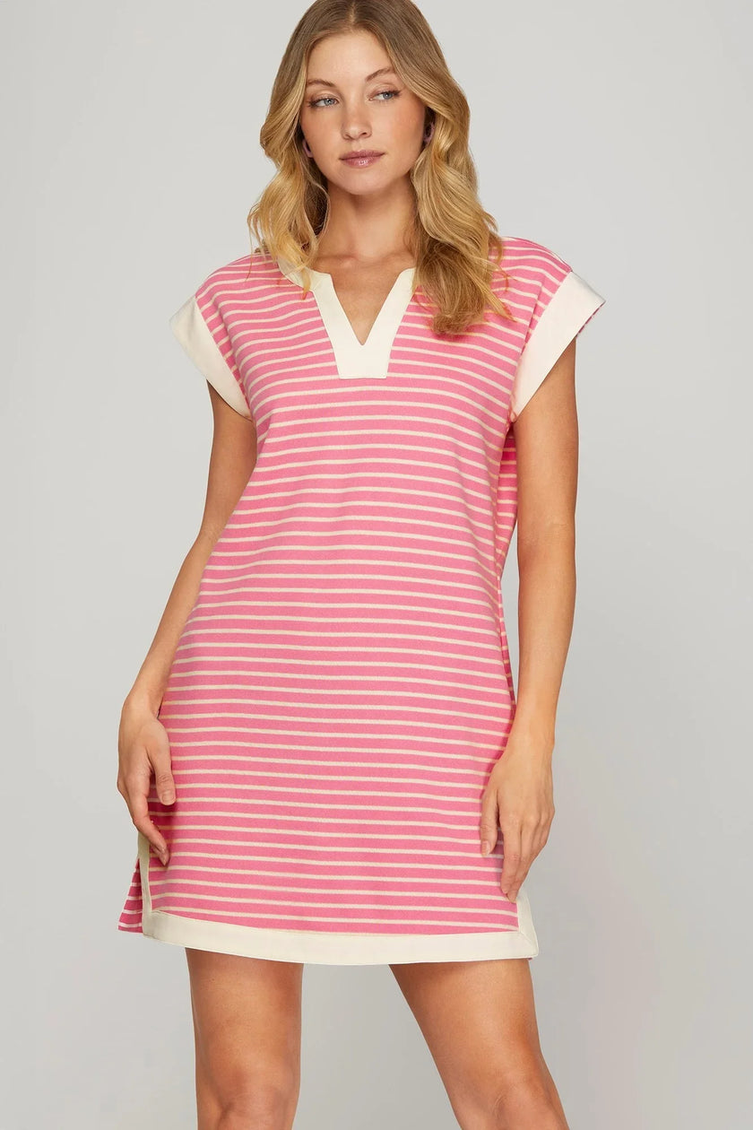 Ellie Coastal Resort Shift Dress with Pockets