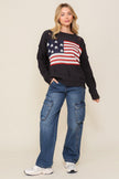 Distressed USA Flag Patriotic sweater