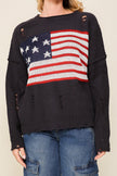 Distressed USA Flag Patriotic sweater