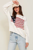 Distressed USA Flag Patriotic sweater