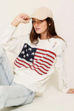 Distressed USA Flag Patriotic sweater