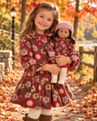 American GIrl/Bitty Bitty  Matching Floral Fleece Coat Girls Size 5/6 Bitty Baby Doll Jacket