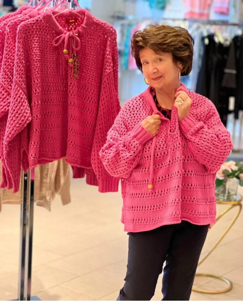 Stay Cozy: Cotton Crochet Sweater - Cape Cod Fashionista