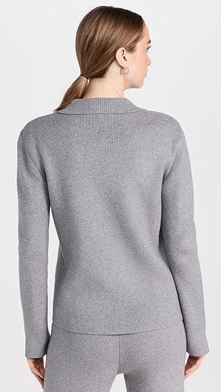 ENGLISH FACTORY Aspen Ivory Polo Collar Knit Cashmere Feel Knit Pant Set