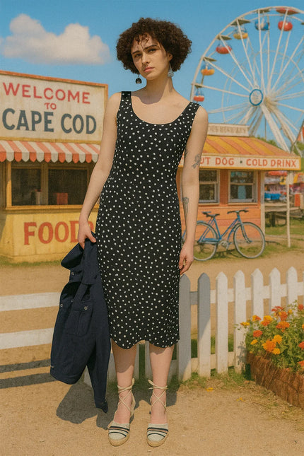 Escada Polka Dot Silk Midi Dress