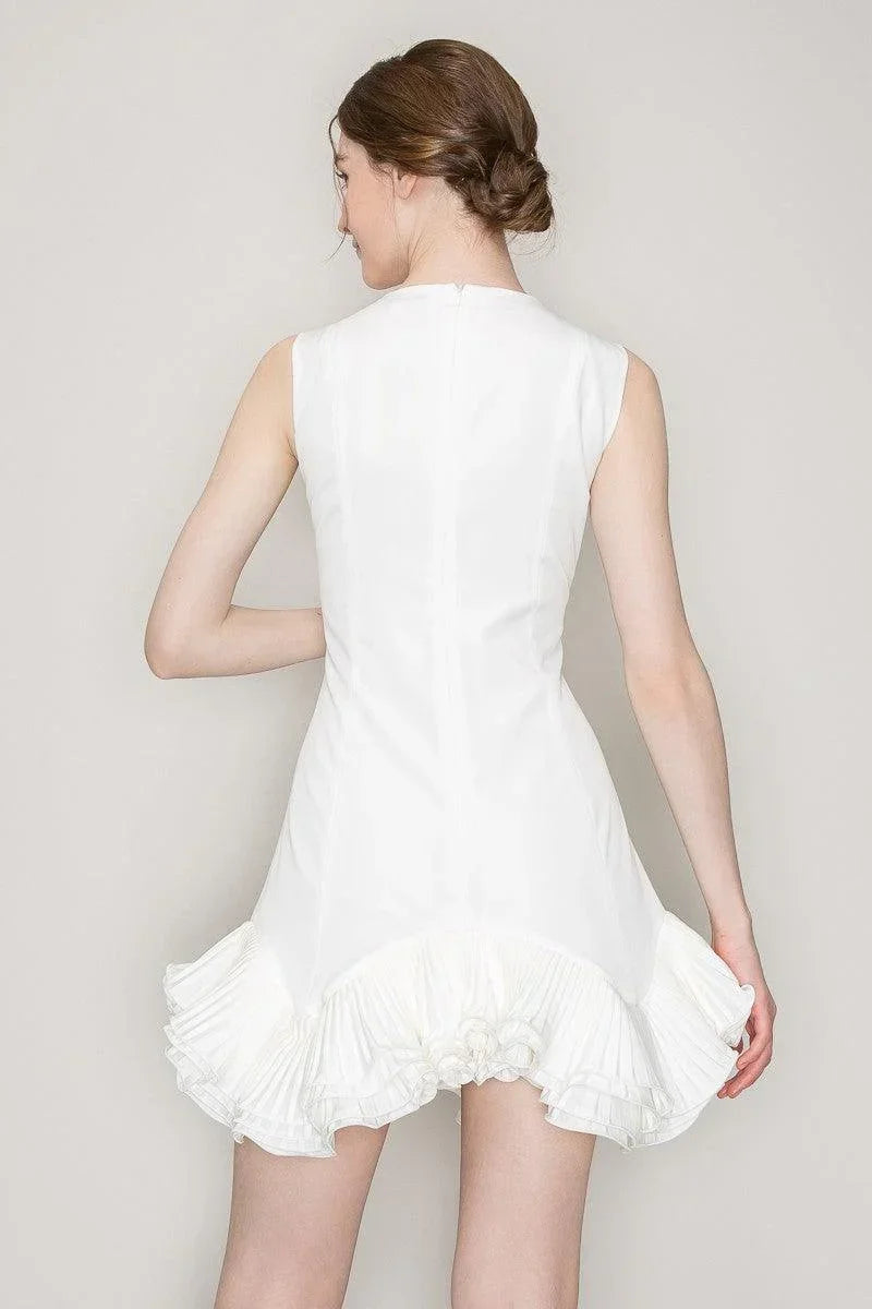 Ina Flutter Ruffle Hemline Sleeveless Mini Dress