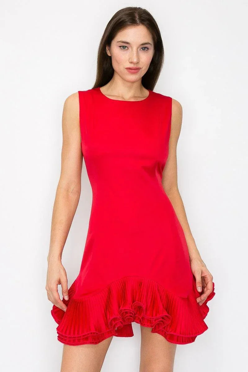 Ina Flutter Ruffle Hemline Sleeveless Mini Dress