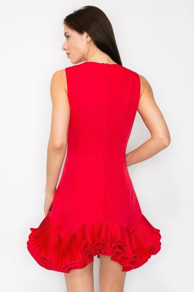 Ina Flutter Ruffle Hemline Sleeveless Mini Dress