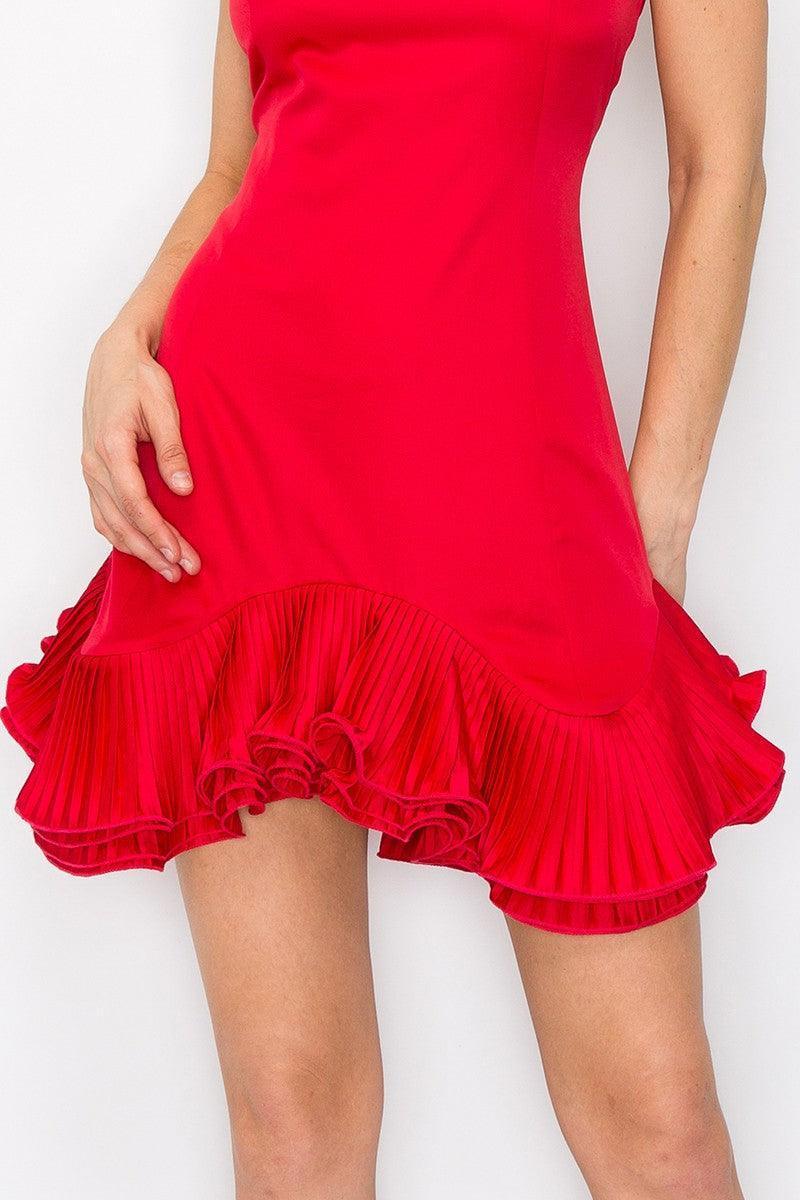 Ina Flutter Ruffle Hemline Sleeveless Mini Dress