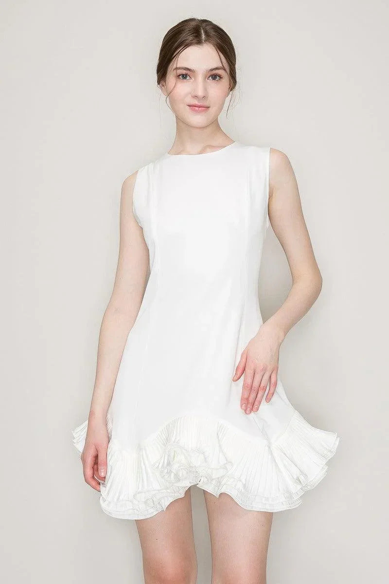 Ina Flutter Ruffle Hemline Sleeveless Mini Dress