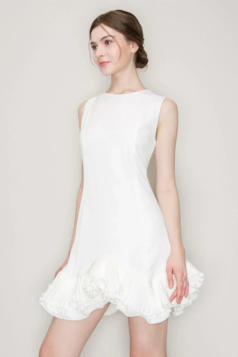 Ina Flutter Ruffle Hemline Sleeveless Mini Dress