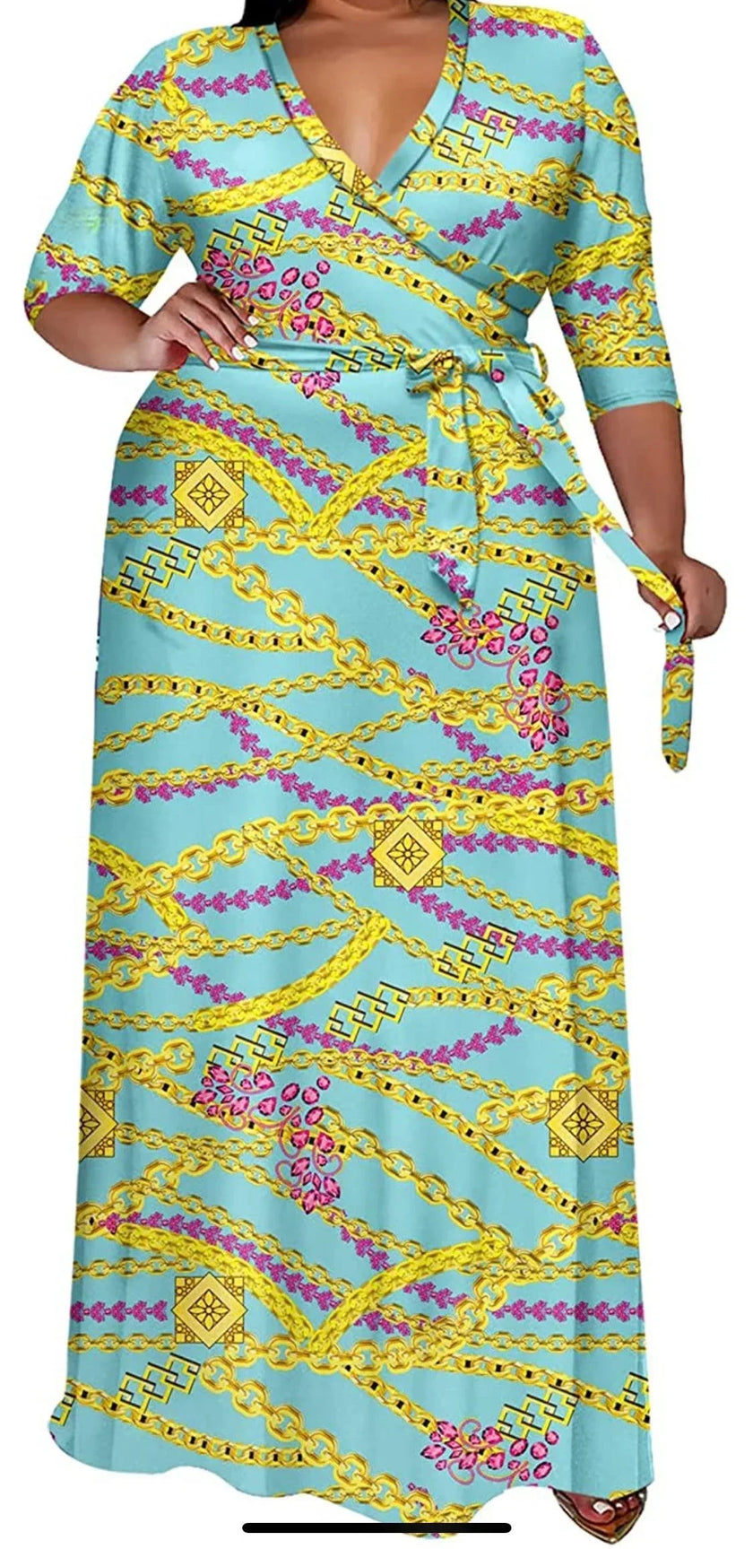 Chain Wrap Dress - Cape Cod Fashionista