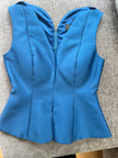 Gracia Blue Zip-Up Evening Vest - Cape Cod Fashionista