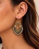Indian-Inspired Antique Gold Filigree Drop Earrings | 18K PVD