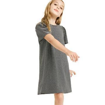 TWEEN GIRLS Silver Black Shimmer Shift Dress